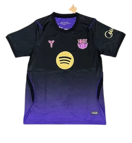 IVO professional soccer jersey in black and purple gradient with team crest, sponsor logo, and moisture-wicking fabric.