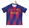 IVO professional soccer jersey in blue and red stripes with team crest, yellow sponsor logo, and moisture-wicking fabric