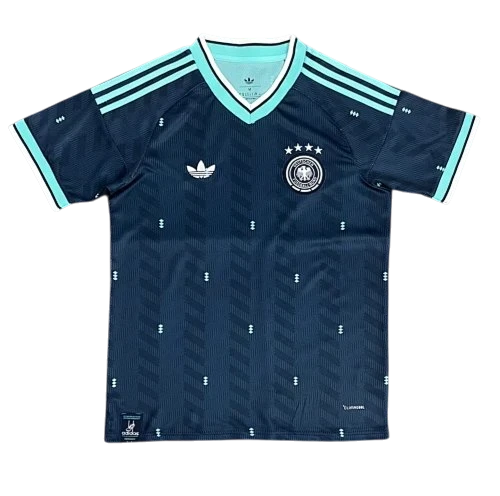 IVO Germany soccer jersey in dark navy with mint green accents, featuring team crest and moisture-wicking fabric.