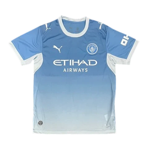 IVO Manchester City performance soccer jersey in light blue with white accents, moisture-wicking fabric, and team crest.