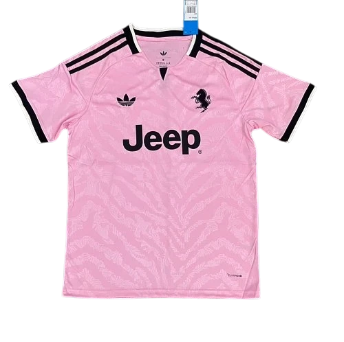IVO pink soccer jersey with black Jeep sponsor logo, team crest, and three-stripe sleeve detailing.